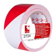 2724/URS Клейка стрічка (50мм х 33м), червоно-біла