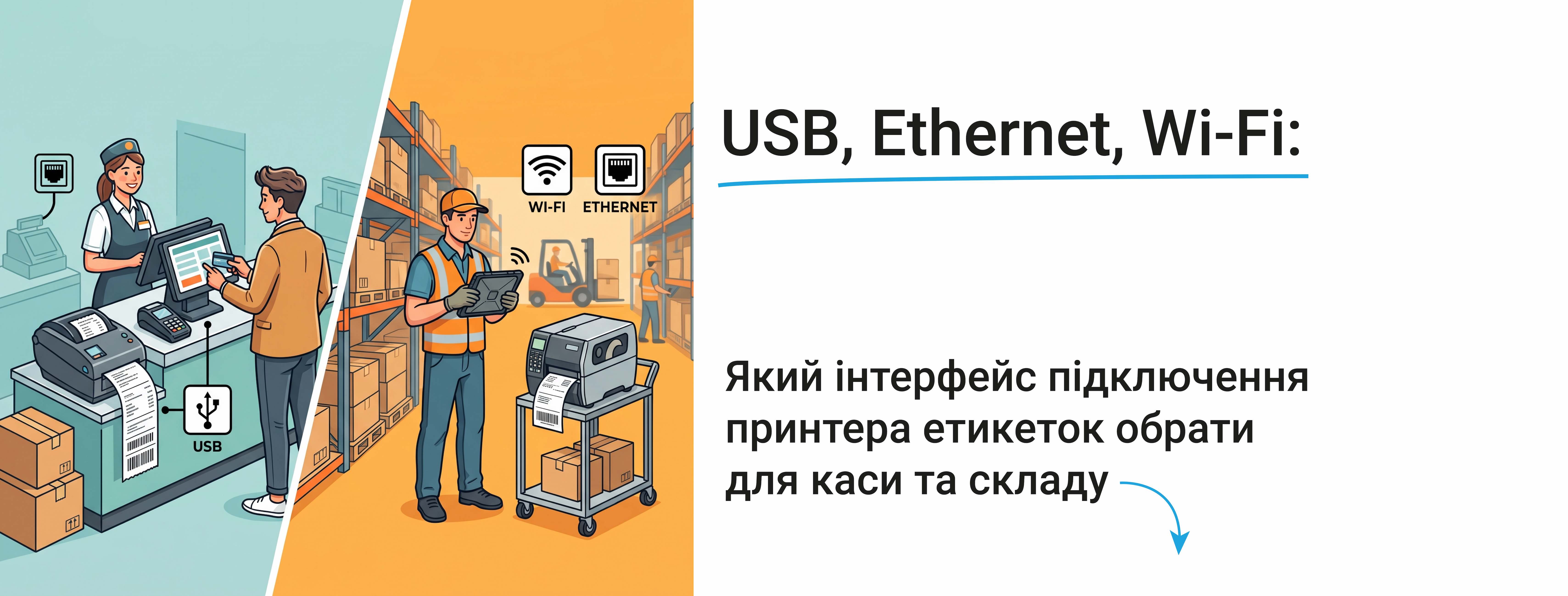Який інтерфейс принтера етикеток обрати?